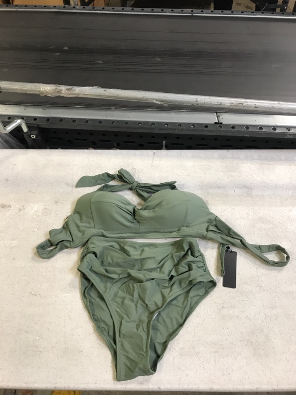 Photo 1 of Generic Olive Green Two Piece Swimsuit. Small