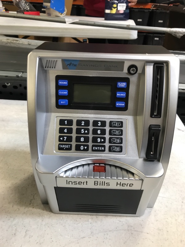 Photo 2 of 2021 Upgraded ATM Savings Bank, Mini ATM Piggy Bank Machine for Real Money for Kids Adults with Card, Coin Reader and Balance Calculator
