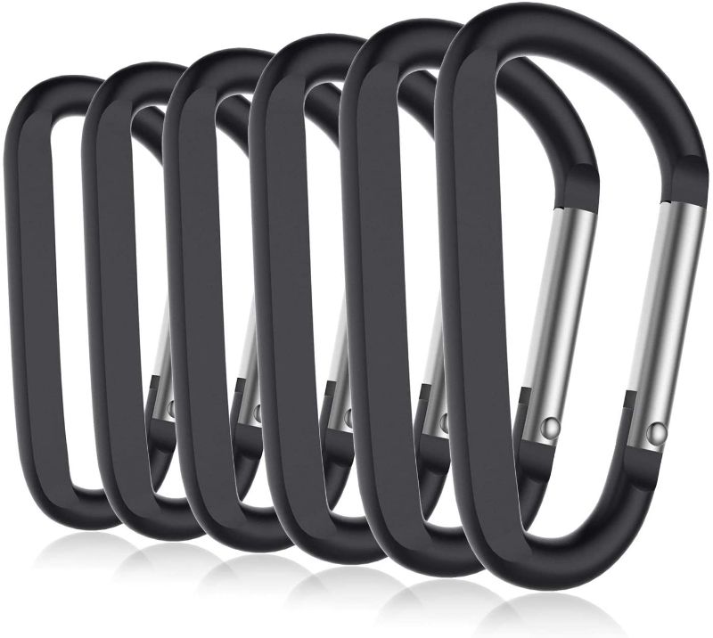 Photo 1 of 3" D Ring Carabiner Clips, Improved Unlocking Caribeaner Keychain Pack for Backpack Hook Para Cord Umbrella Rope Parachute Para Cord
