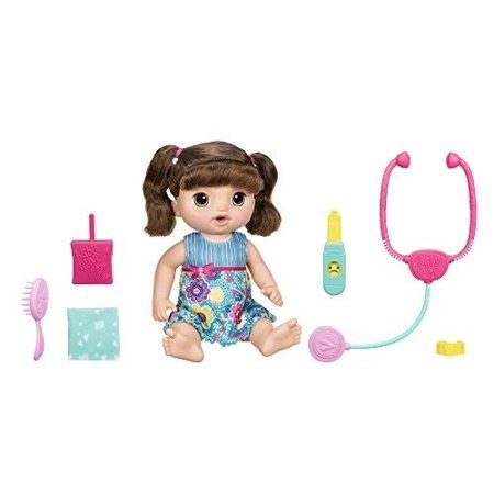 Photo 1 of Baby Alive Sweet Tears Black Hair Baby Doll, Cries Tears, Doctor Visit Accessories
