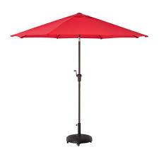 Photo 1 of 9 ft. Aluminum Market Crank and Tilt Patio Umbrella in Ruby
