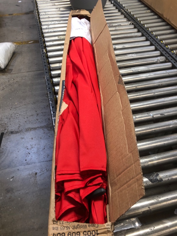 Photo 2 of 9 ft. Aluminum Market Crank and Tilt Patio Umbrella in Ruby
