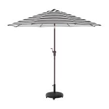 Photo 1 of 9 ft. Aluminum Market Crank and Tilt Patio Umbrella in Black and White Cabana
