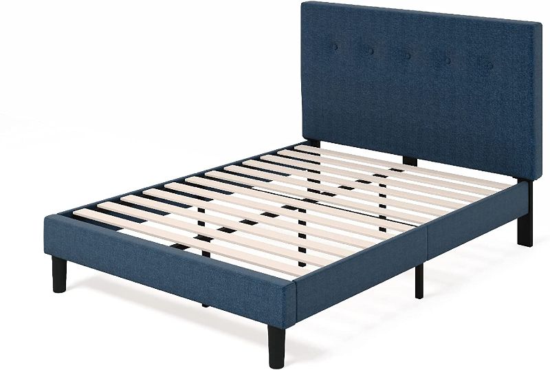 Photo 1 of ZINUS Omkaram Upholstered Platform Bed Frame / Mattress Foundation / Wood Slat Support / No Box Spring Needed / Easy Assembly, Queen
