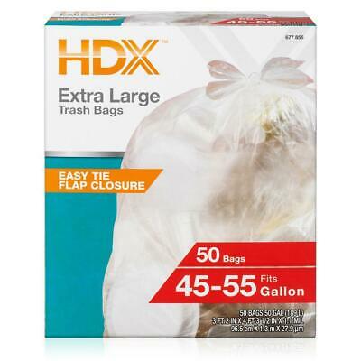 Photo 1 of ** HDX 50 Gal. Clear Extra Large Trash Bags (50 Count) 2 BOX BUNDLE

