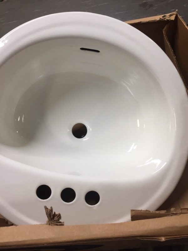 Photo 2 of Bootz Industries Laurel Round Drop-In Bathroom Sink in White