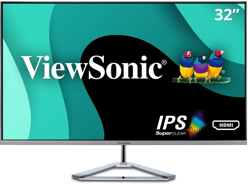 Photo 1 of ViewSonic VX3276-MHD 32 Inch 1080p Frameless Widescreen IPS Monitor with Screen Split Capability HDMI and DisplayPort
