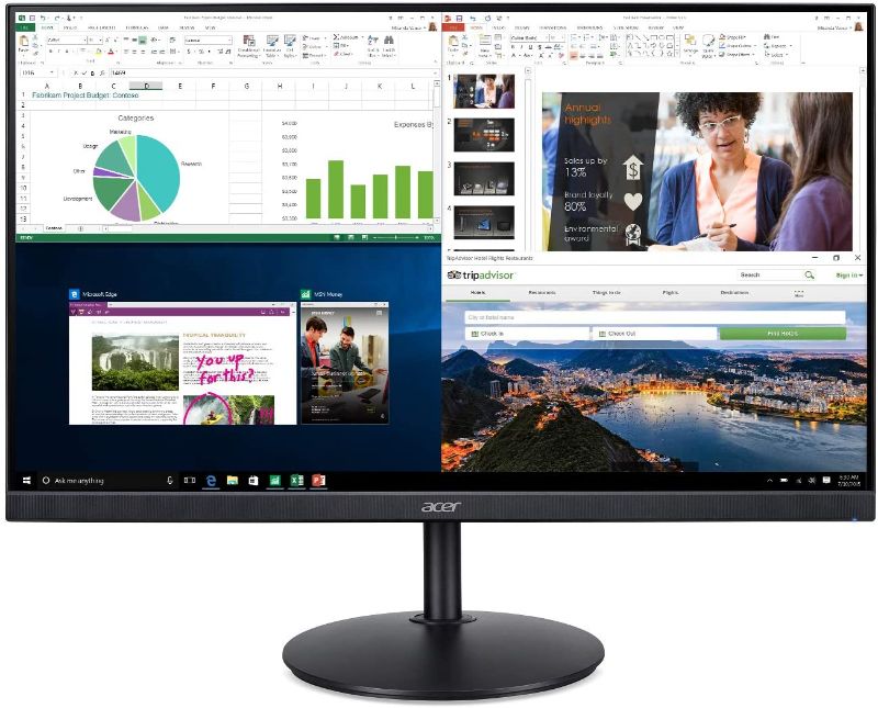 Photo 1 of Acer CB272 bmiprx 27" Full HD (1920 x 1080) IPS Zero Frame Home Office Monitor with AMD Radeon Free Sync - 1ms VRB, 75Hz Refresh, Height Adjustable Stand with Tilt & Pivot (Display, HDMI & VGA ports)
