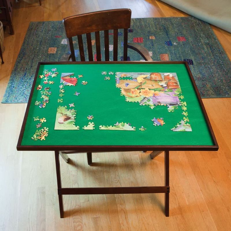 Photo 1 of Bits and Pieces - Foldaway Jigsaw Puzzle Table - Set Up Puzzle Fun Anywhere - Folds Flat for Easy Storage When Not in Use - Puzzle Accessories
