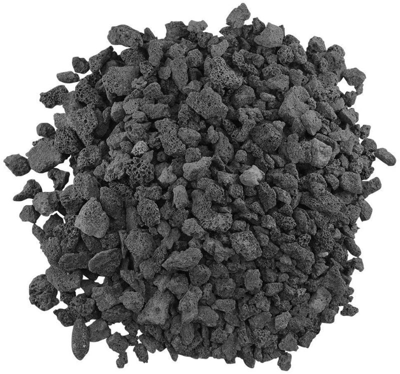 Photo 1 of American Fireglass LAVA-S-10 American Fire Glass Small Sized Black Lava Rock – Porous, All-Natural, 1/8 Inch to 1/4 Inch Thick x 10 Pounds
