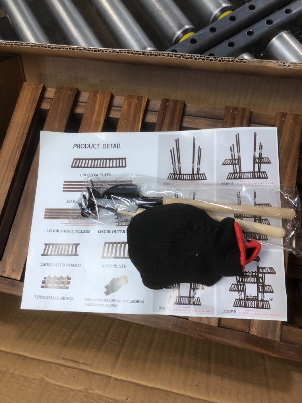 Photo 1 of 5 TIER WOODEN PLANT STAND. 2 BOX BUNDLE