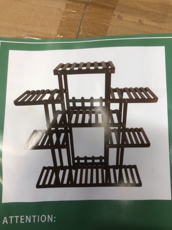 Photo 1 of 5 TIER WOODEN PLANT STAND. 2 BOX BUNDLE