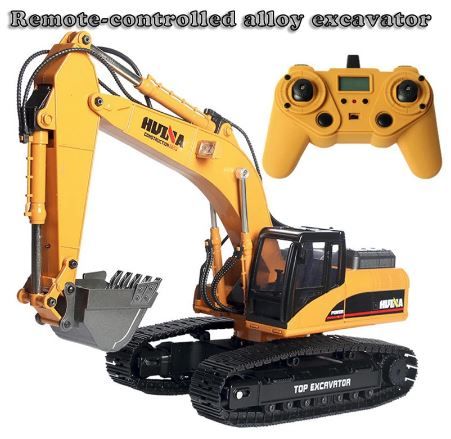 Photo 1 of 1:14 HUINA 1550 TOYS Alloy Remote Control Excavator 15 Channel 2.4GHz Digger Excavator RC Model Toy