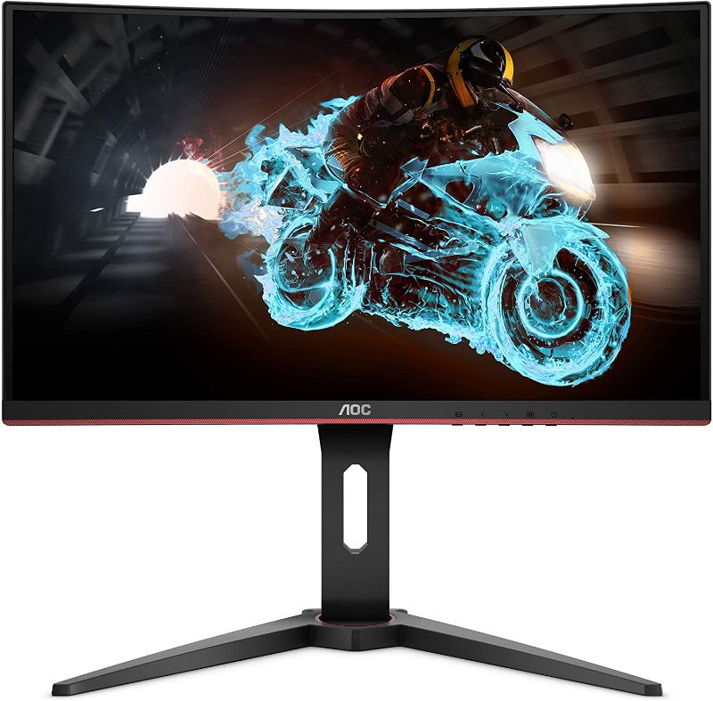 Photo 1 of DOES NOT POWER ON, AOC C24G1A 24" Curved Frameless Gaming Monitor, FHD 1920x1080, 1500R, VA, 1ms MPRT, 165Hz (144Hz supported), FreeSync Premium, Height adjustable Black
