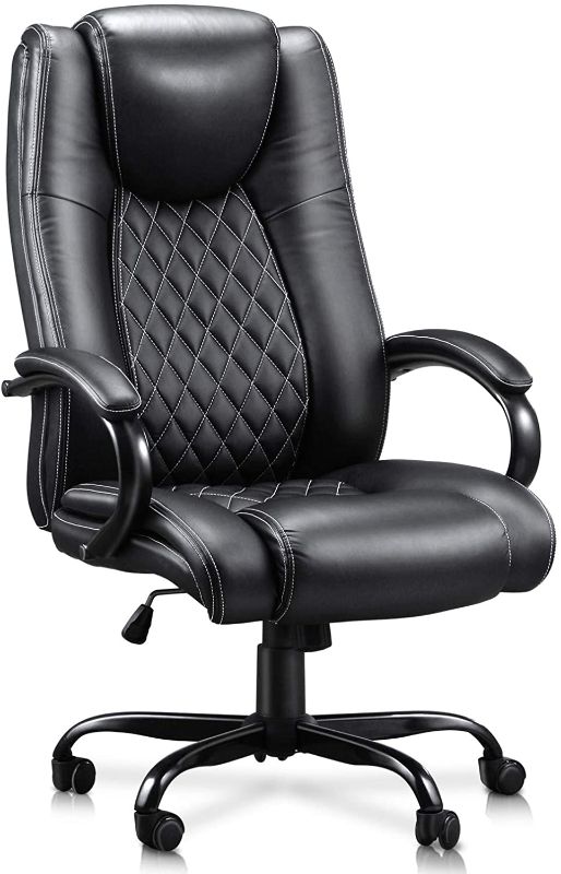 Photo 1 of VANSPACE Big and Tall Office Chair 400 lbs, Executive Office Chair High Back, Leather Executive Office Chair Ergonomic Desk Chair with Thick Padded Armrest & Headrest, EC04
