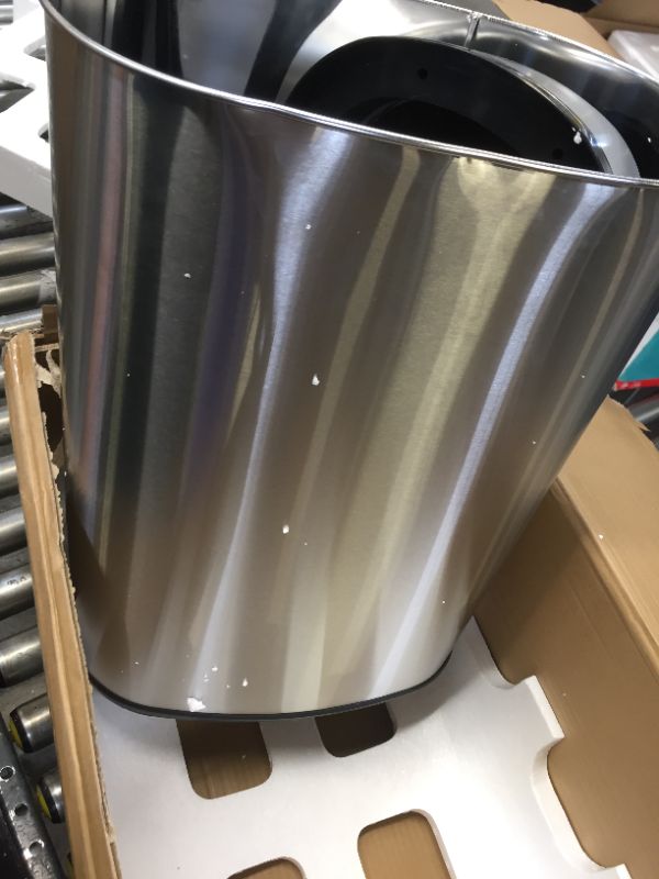 Photo 2 of 13 GALLON  OVAL TRASH BIN, STAINLESS STEEL TOUCHLESS, LITTLE TO NO USE, 