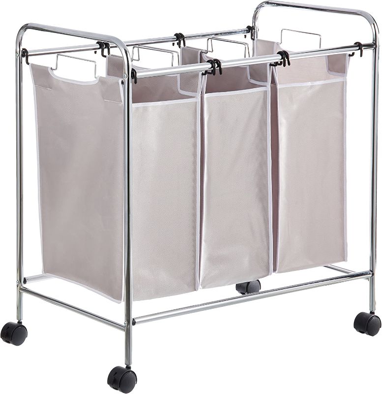 Photo 1 of Amazon Basics 3-Bag Laundry Hamper Sorter Basket
