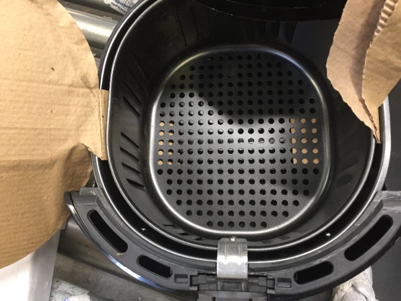 Photo 1 of 8-in-1 5.8 Qt. Black Electric Air Fryer with Recipe Book