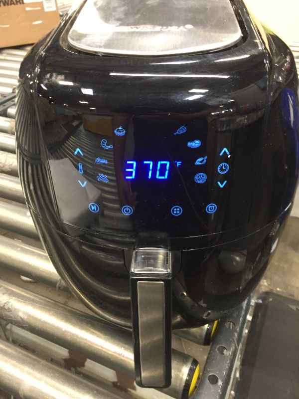 Photo 1 of 8-in-1 5.8 Qt. Black Electric Air Fryer with Recipe Book