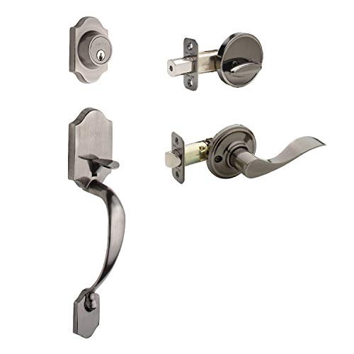 Photo 1 of Copper Creek HZ2610XWLL-AN Soft Contemporary Front Door Handle Set with Left Hand Colonial Waver Lie Lever Trim