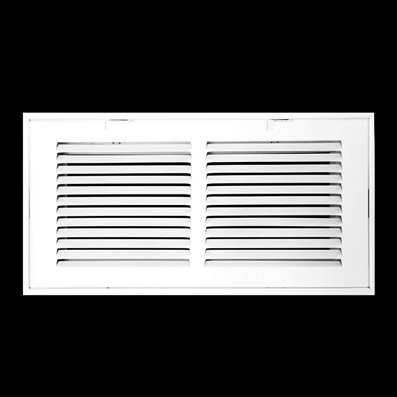 Photo 1 of 14" X 6" Steel Return Air Filter Grille [Removable Face/Door] for 1-inch Filters HVAC Duct Cover Grill, White | Outer Dimensions: 16 5/8"W X...
