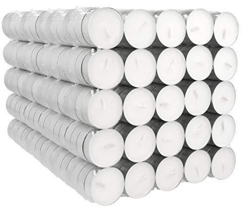 Photo 1 of Amazon Basics 400-Pack Unscented Tealight Candles - 4 Hour Burn Time - White