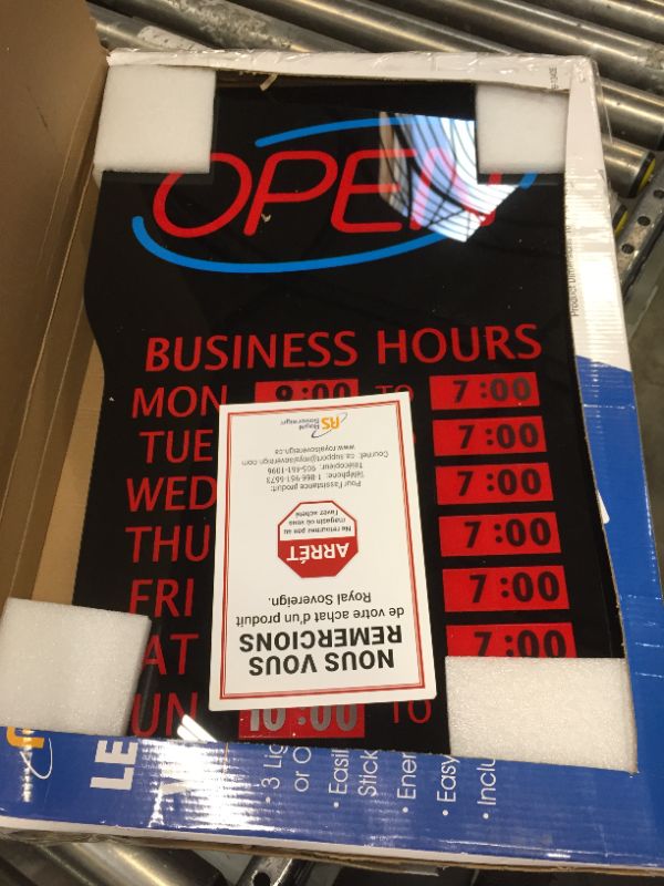 Photo 1 of LED Open Sign with Hours RSB-1342E - Royal Sovereign