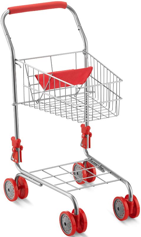 Photo 1 of HUSHLILY - Toy Shopping Cart Foldable with Swivel Smooth Wheels, Folds for Easy Storage, for Kids and Toddlers, Age 3 Years & Up - Red
