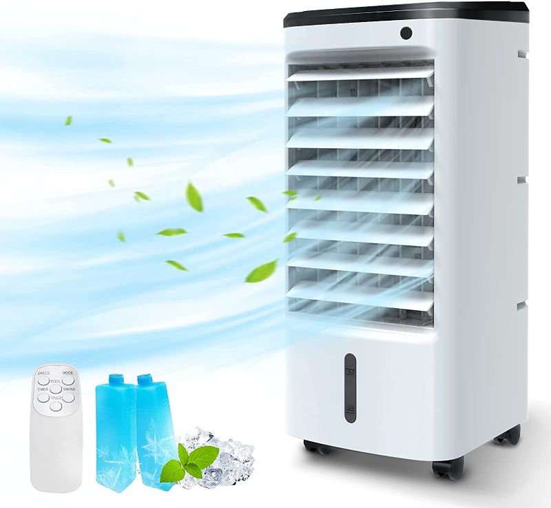 Photo 1 of BREEZEWELL 3-IN-1 Portable Air Conditioner, Evaporative Air Cooler/Humidifier/Cooling w/ Ice Box, 12H Timer&Remote Control, Ultra-quiet &65° Oscillating Evaporative Cooler for Whole Room Home & Office