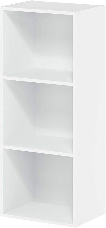 Photo 1 of Furinno 3-Tier Open Shelf Bookcase, White