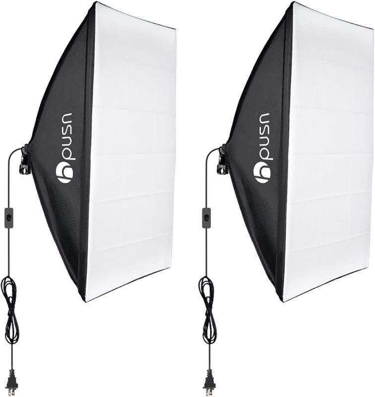 Photo 1 of HPUSN Softbox Lighting Kit Professional Studio Photography Equipment for Portrait Product Fashion Photography (Bulb and Light Stand not Included)
