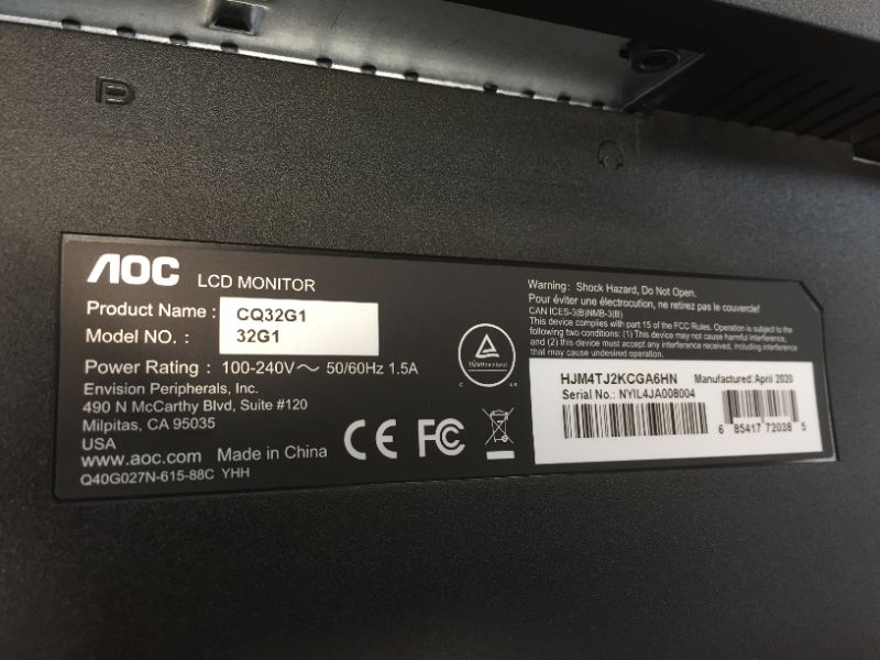 Photo 4 of AOC CQ32G1 31.5" Curved Frameless Gaming Monitor