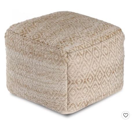 Photo 1 of Anji Mountain Cherokee Tawny Pouf Ottoman, Brown/Beige