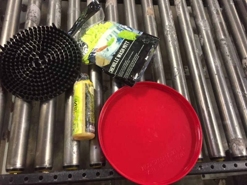 Photo 2 of chemical guys products --includes bottle  of soap and some scrubbers and bucket 