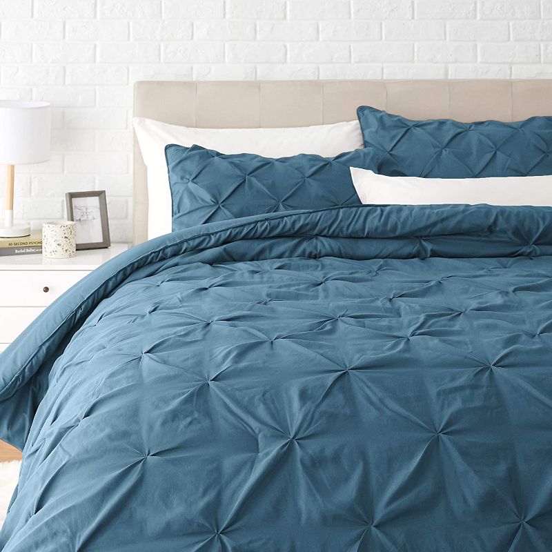 Photo 1 of Amazon Basics Pinch Pleat Down-Alternative Comforter Bedding Set - full-queen
with 2 pillow covers