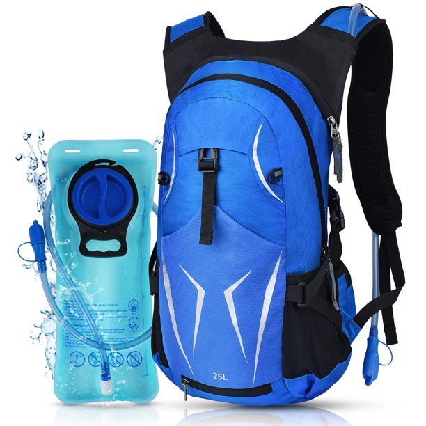 Photo 1 of 25L Water Backpack for Hiking Water Hydration Backpacks Water Bladder Bag Large-capacity Hydration Pack for Camping, Cycling, Climbing, Hiking, Blue
