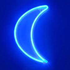 Photo 1 of EXF BLUE NEON MOON SIGN