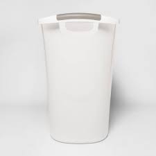 Photo 1 of 6gal Wastebasket White - Room Essentials (DAMAGES TO HANDLE, MISSING HANDLE, DIRT IN ITEM INDICATE PRIOR USE)