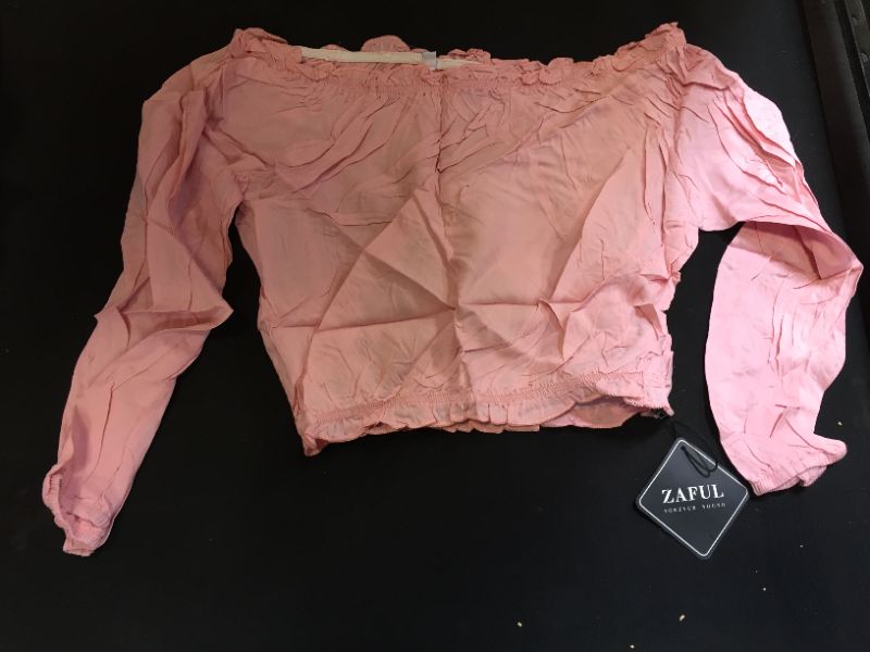 Photo 1 of WOMEN'S LONG SLEEVE SMALL PINK/ROSE CROP TOP