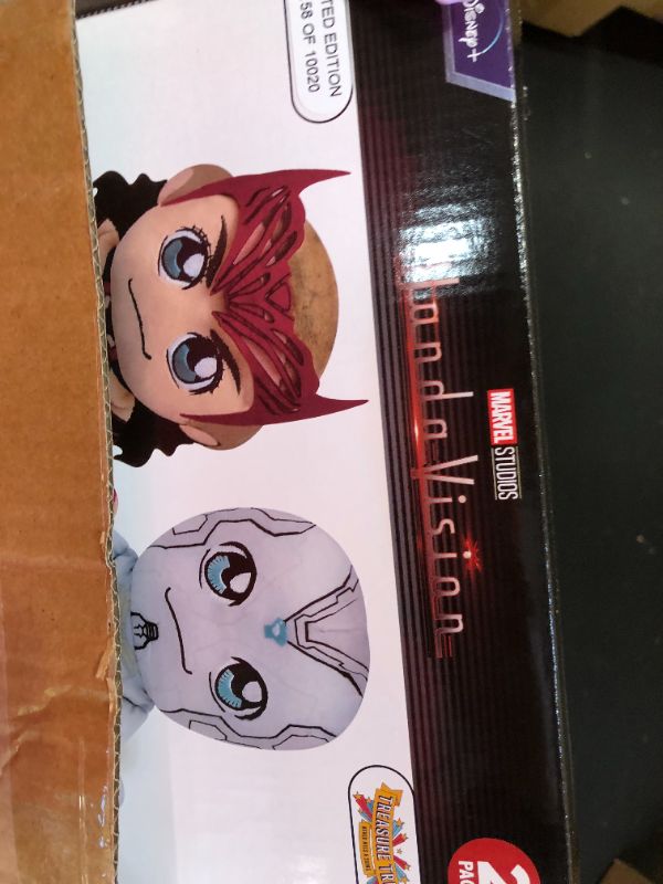 Photo 1 of collectable Marvel Wandavision Scarlet Witch & Vision Kuricha Chibi Plush Set Disney