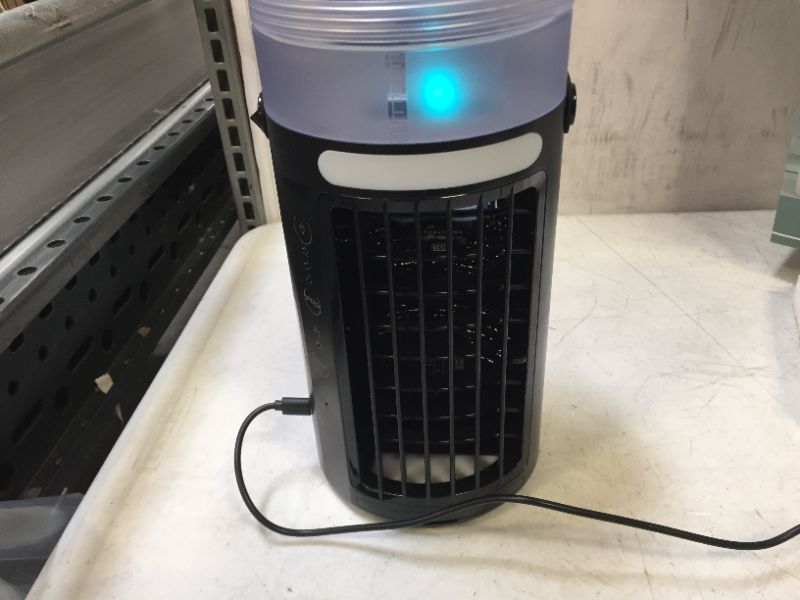 Photo 2 of Portable Air Conditioner Fan AC Evaporative Air Cooler, Personal Small Cooling Fan Quiet 3-Speed, USB Desk Mini Air Conditioner for Car with Touch Control LED Light, Perfect for Bedroom Home Office Car