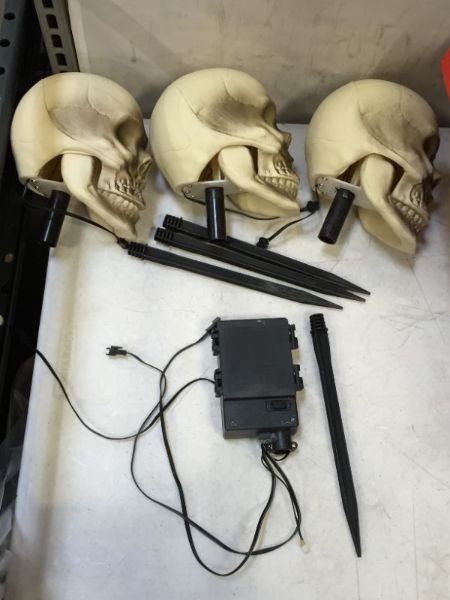 Photo 1 of 15.7 in. Animated LED Skeleton Halloween Pathway Markers (3-Pack)
