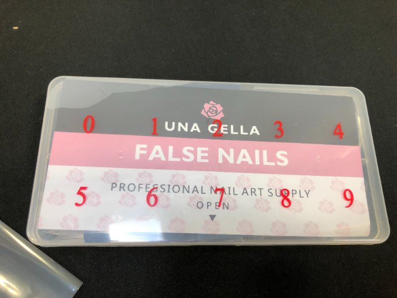 Photo 3 of UNA GELLA Clear Acrylic Nail Tips - French Coffin Nail Tips Coffin False Nails, 500 Pieces No Artificial Wrinkle Shape