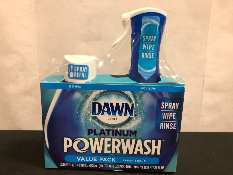 Photo 3 of Dawn Powerwash Starter Kit, Dish Spray, Dish Detergent, Fresh Scent Bundle, 1 Spray Bottle, 1 Refill----FABRIC SEALED