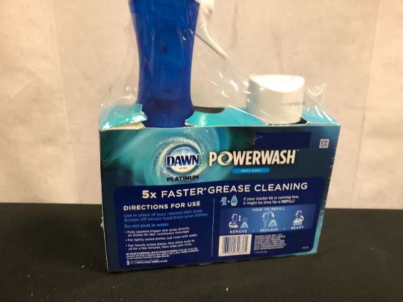Photo 4 of Dawn Powerwash Starter Kit, Dish Spray, Dish Detergent, Fresh Scent Bundle, 1 Spray Bottle, 1 Refill----FABRIC SEALED