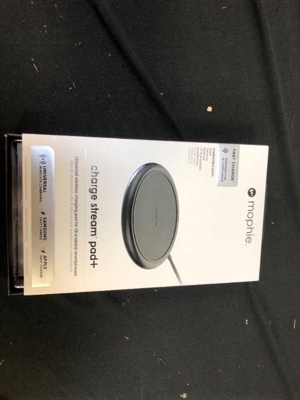 Photo 2 of mophie 4116_WRLS-CHGPAD-AC-BLK-NA - Wireless Charge Pad - Apple Optimized - 7.5W Qi Wireless Technology for Apple iPhone 11, 11 Pro, 11 Pro Max, XR, XS Max  ---- fabric sealed