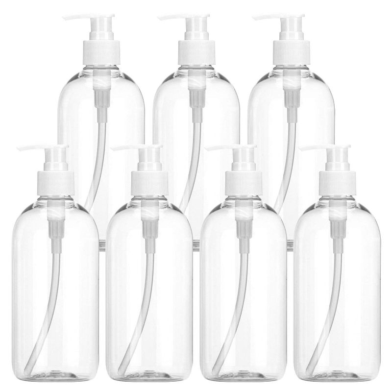 Photo 1 of Plastic Pump Bottle 16oz/500ml,Woaiwo-q Soap Dispenser Empty Shampoo Dispenser Bottles for Cleaning Solutions,Hair,Oils,(7 pack) 
2 PCK