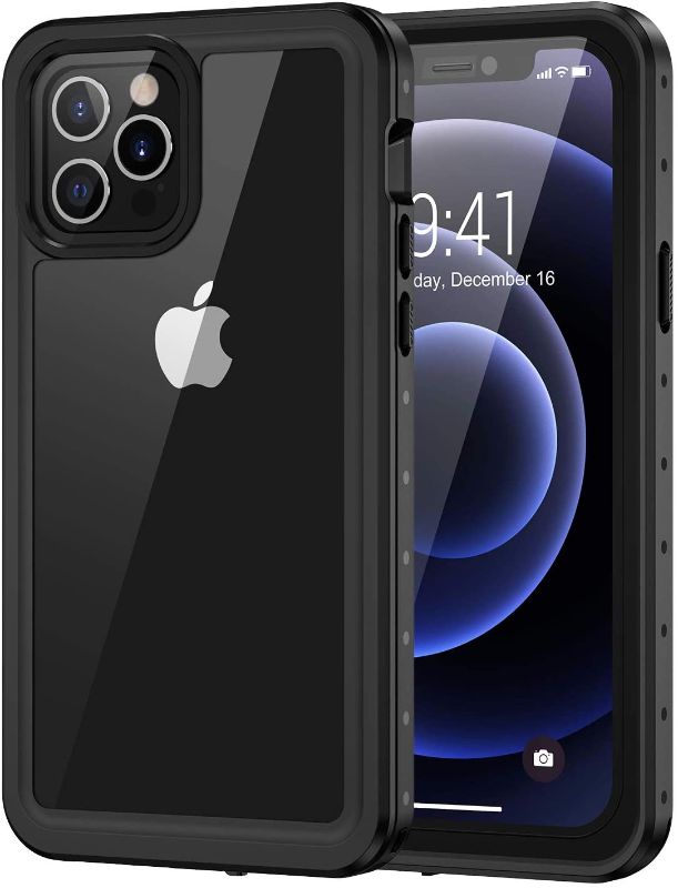 Photo 1 of Lanhiem iPhone 12 Pro Max Case, IP68 Waterproof Cover with Built-in Screen Protector, Full Body Dustproof Shockproof Sealed Underwater Protective Cases (Black)
2 PCK