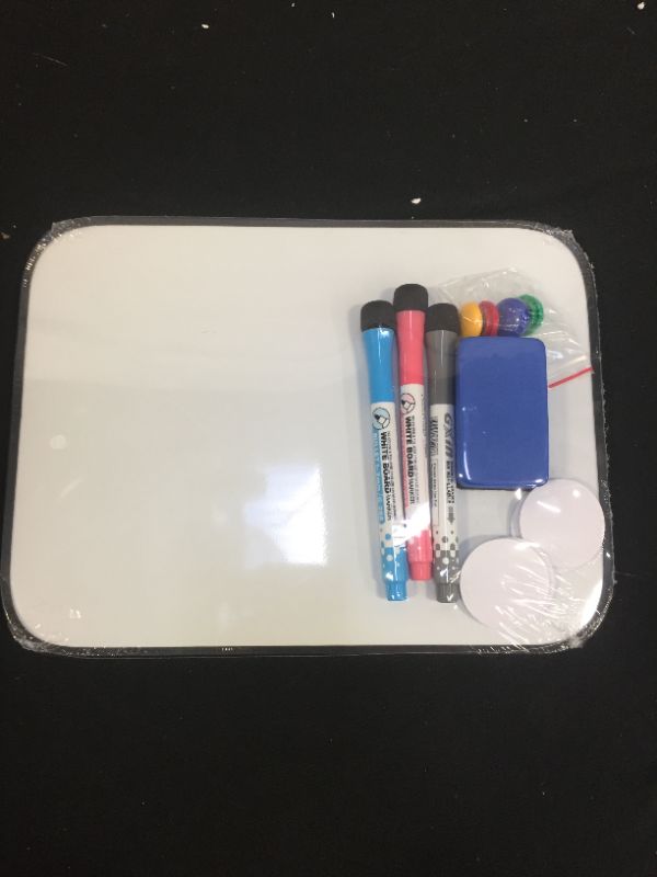 Photo 1 of MAGNETIC SMALL WHITE BOARD SIOSSION DRY ERASE BOARD 11X8.3 INCHES BLACK