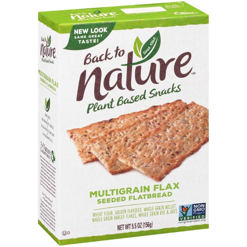 Photo 1 of 2pack--back to nature plant base snacks multigrain flax seeded flatbread 5.5oz (156g)  exp date 12-2021  fabric sealed